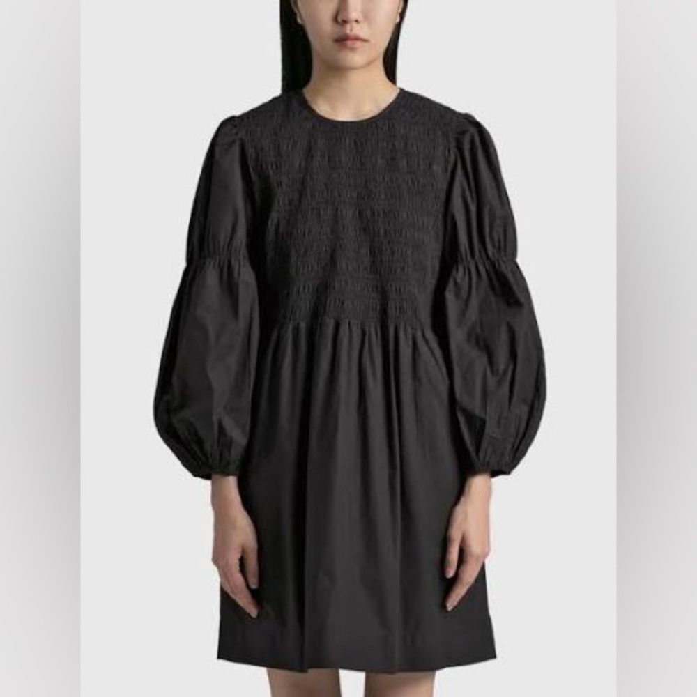 ganni poplin dress
